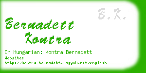 bernadett kontra business card